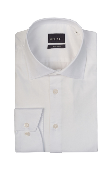 Модная мужская рубашка белого цвета  арт. SL 9020 RL 0191 BAS/231115 от Meucci (Италия) - фото. Цвет: Белый.
